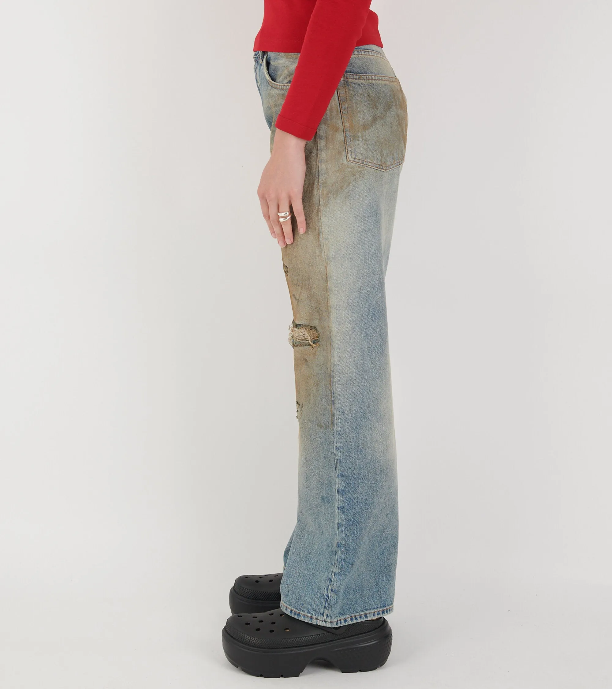 2021F Loose Fit Jeans Mid Blue