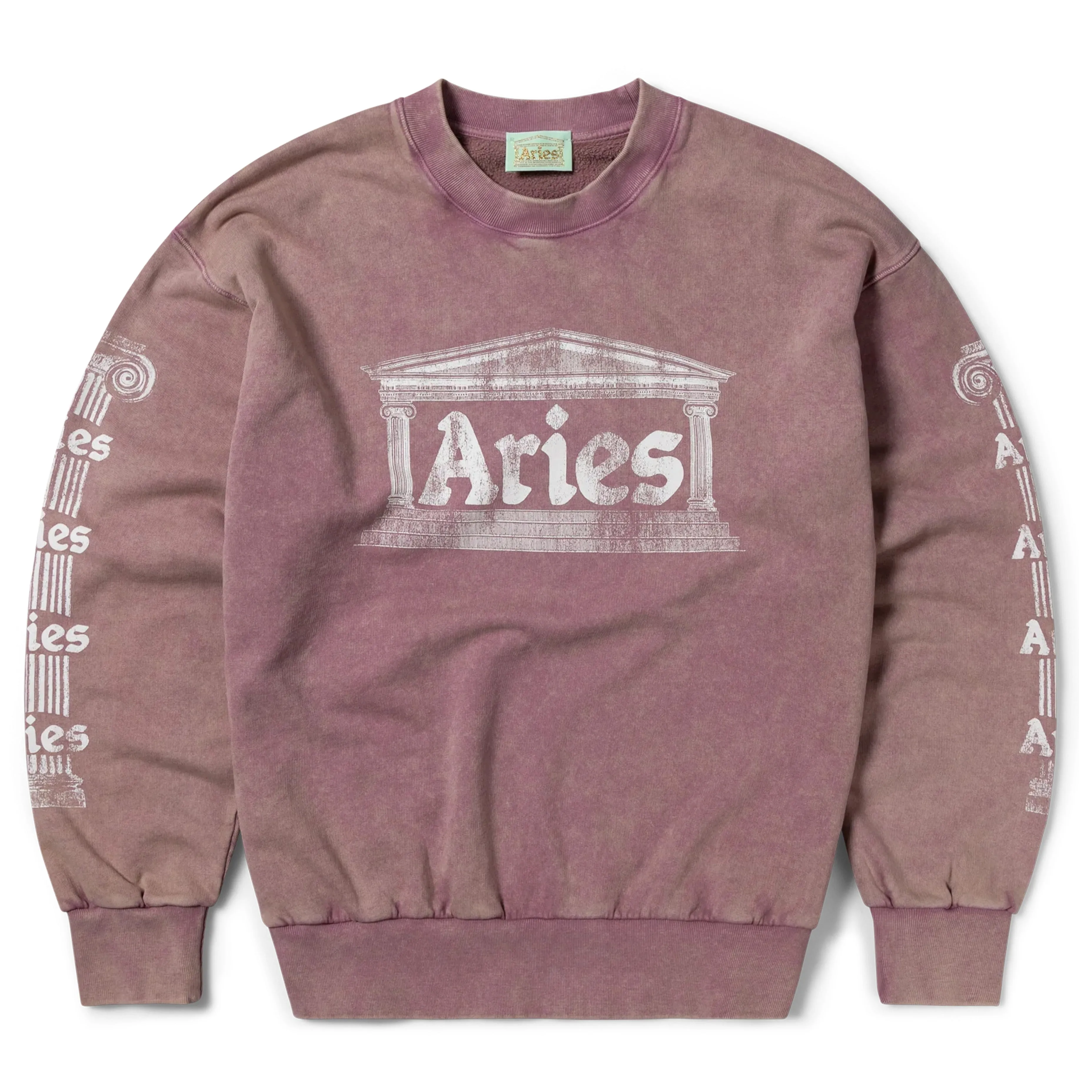 Aries Womens Aged Ancient Column Sweat Pink