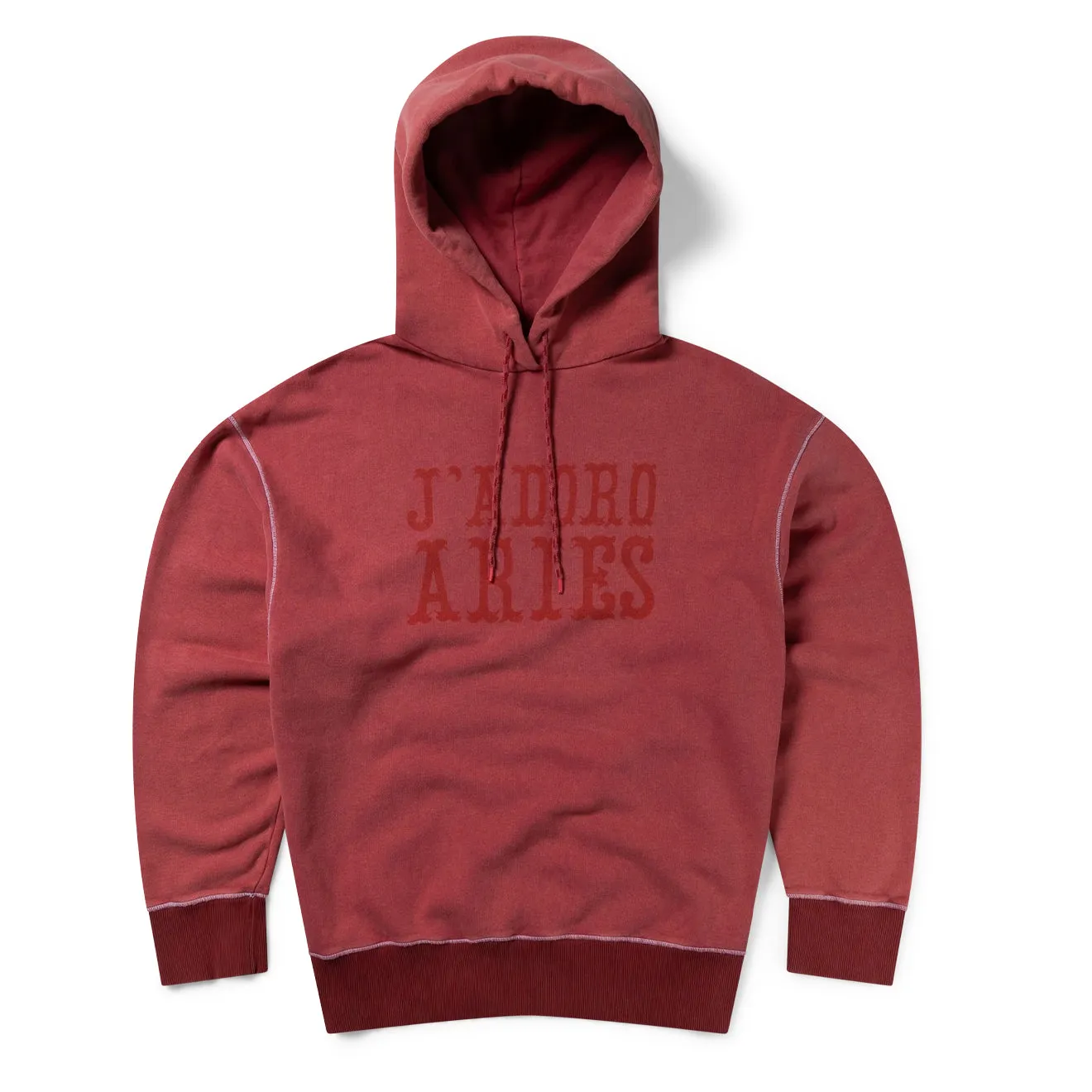 Aries Womens Aged Premium J'adoro Cowboy Hoodie Red