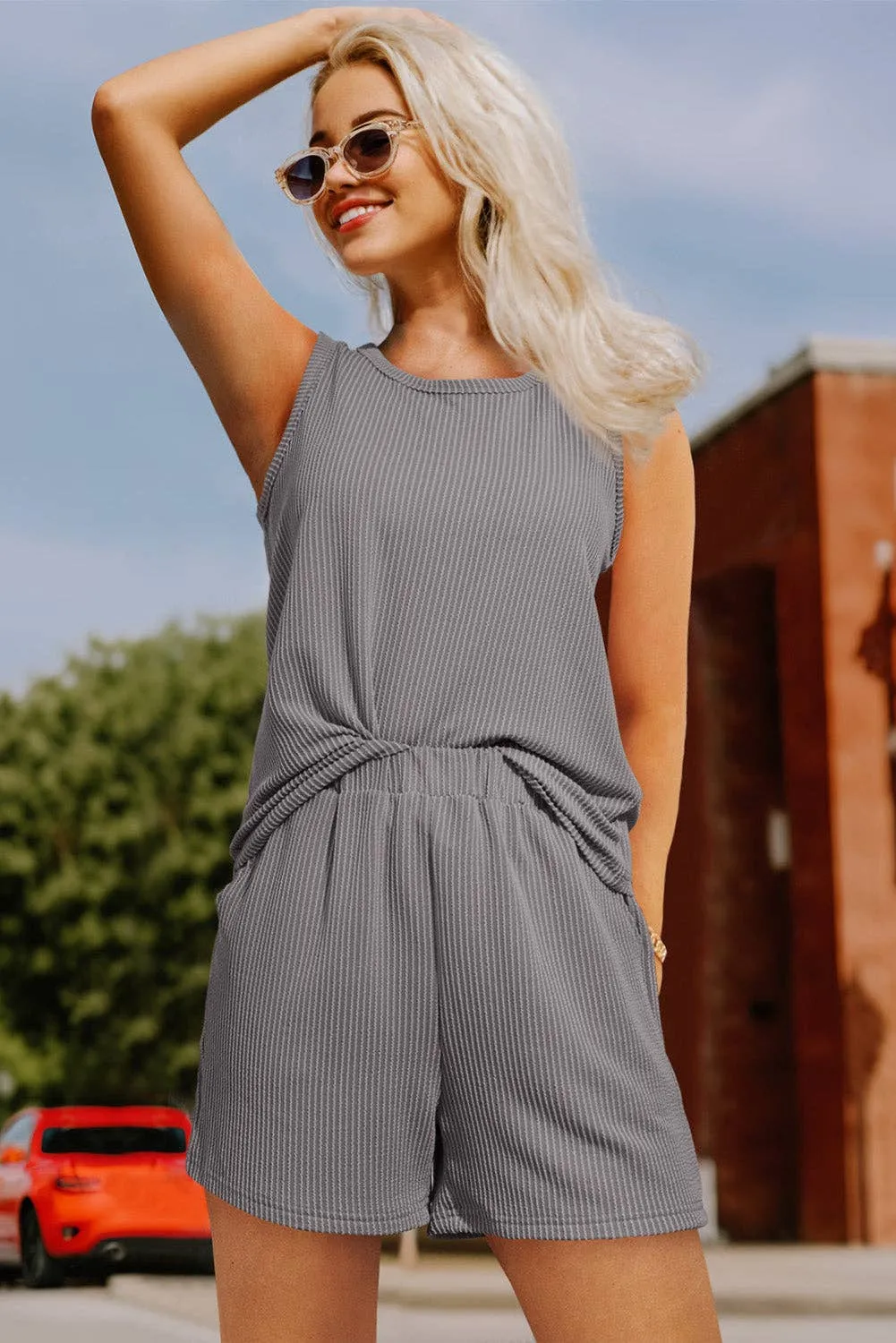 Corded Shorts Set