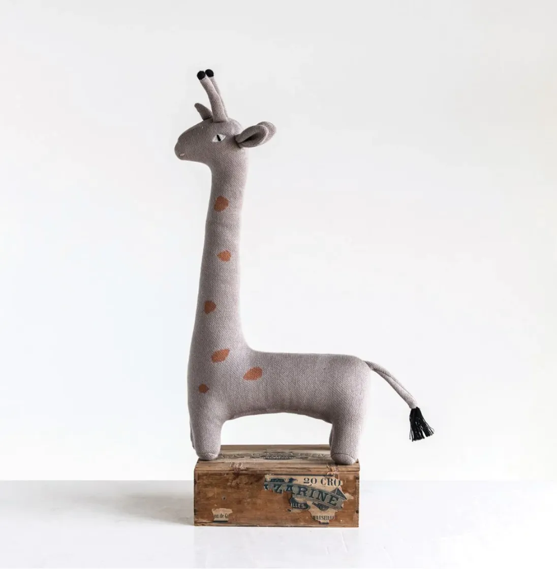 Cotton Knit Giraffe Soft Toy