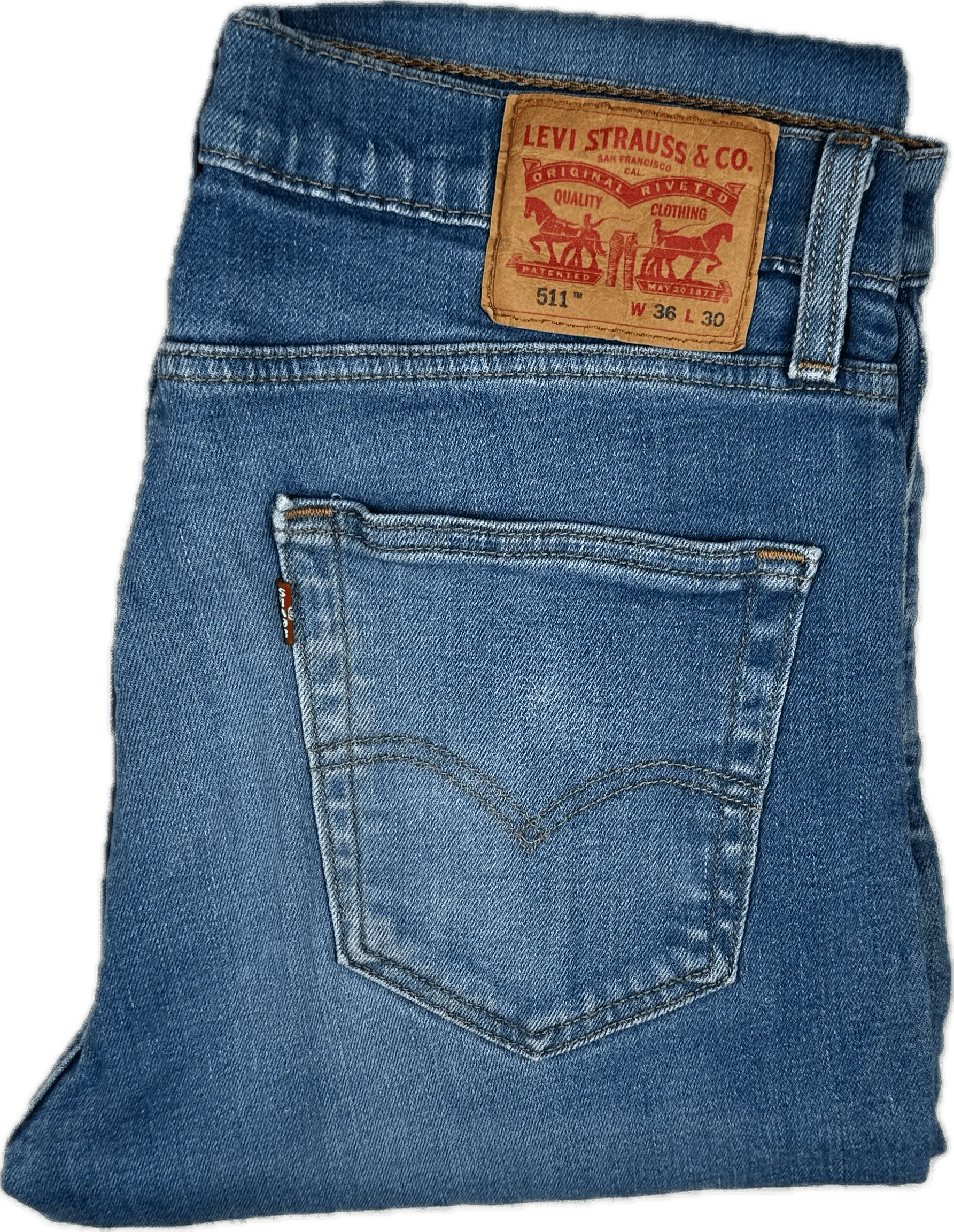 Levis Slim Straight 511 Men's Denim Jeans - Size 36/30