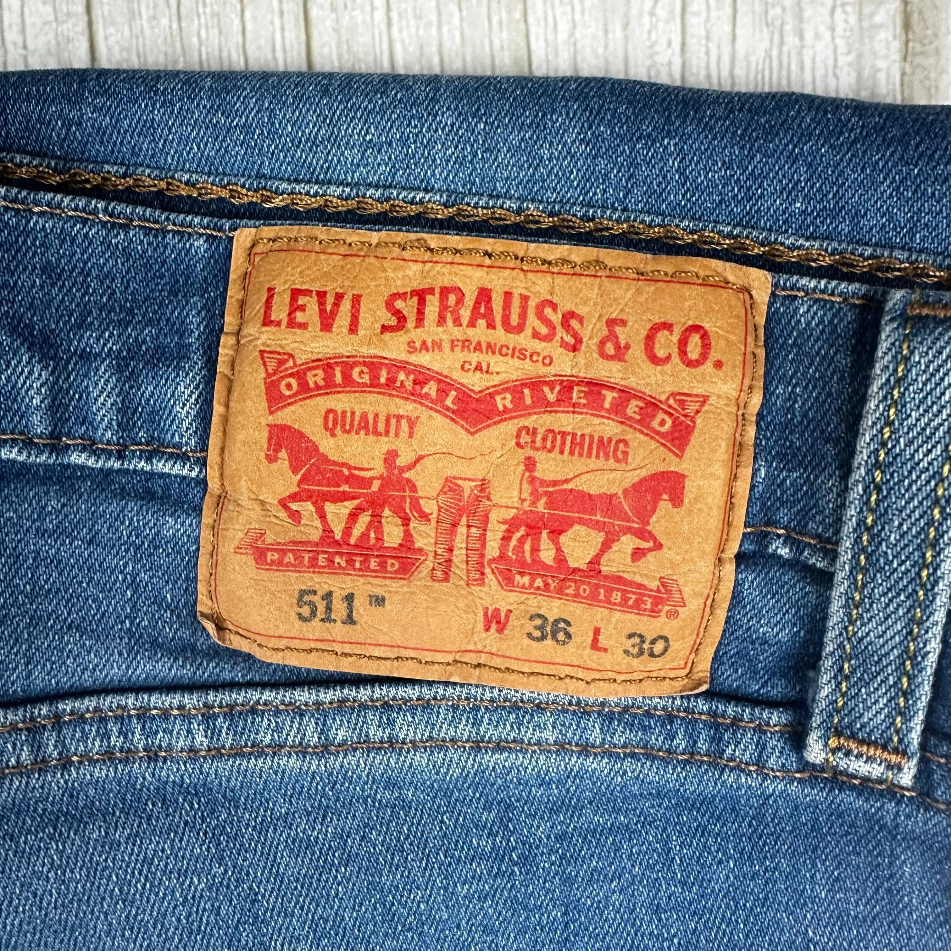 Levis Slim Straight 511 Men's Denim Jeans - Size 36/30