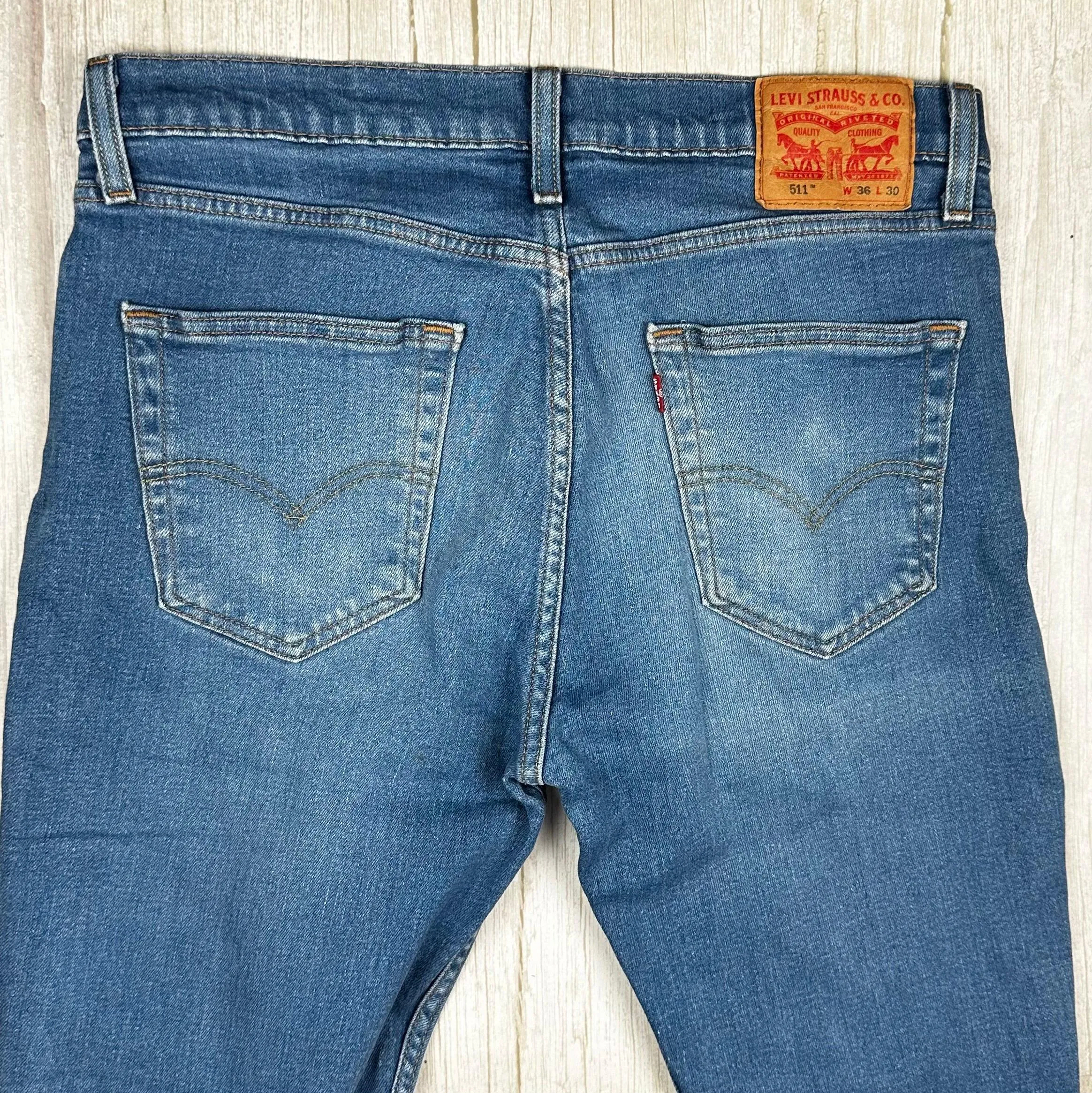 Levis Slim Straight 511 Men's Denim Jeans - Size 36/30
