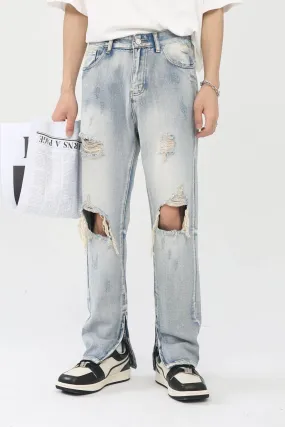 Men's Distressed Slit Jeans