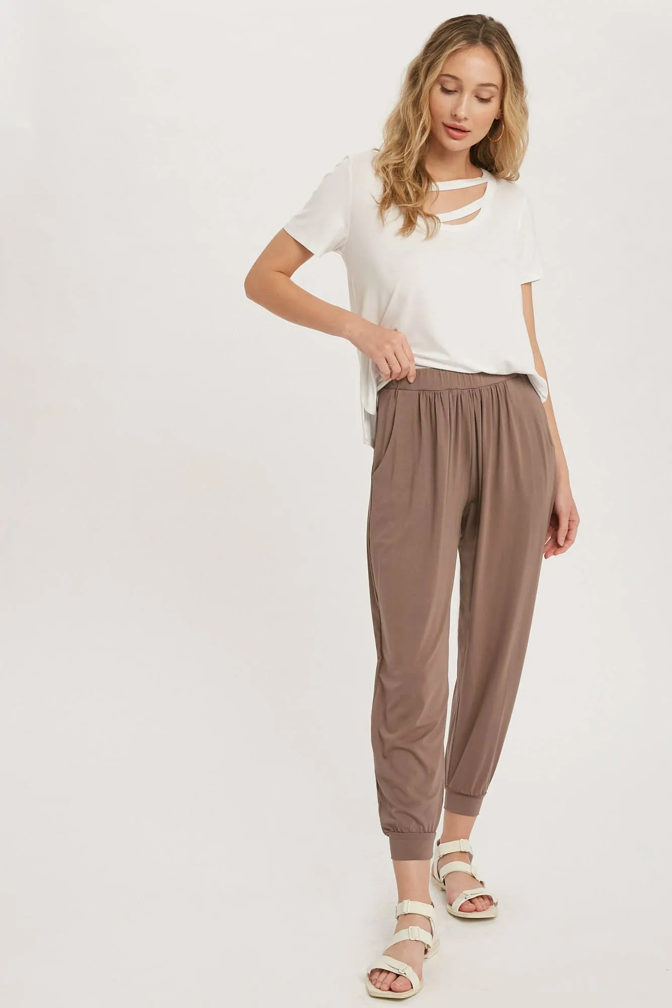 Mocha Jersey Jogger Pants