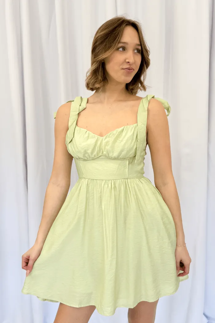 Sweetheart Mini Dress in Sage