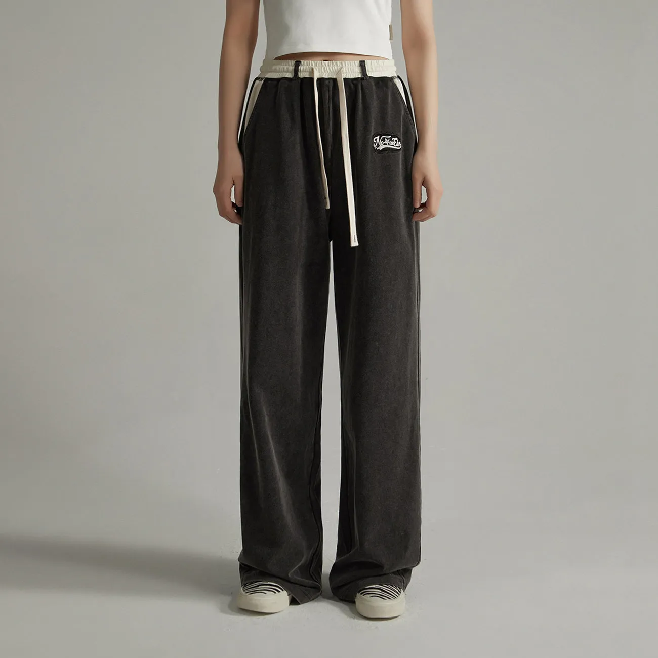 Waist String Wide Jogger Pants