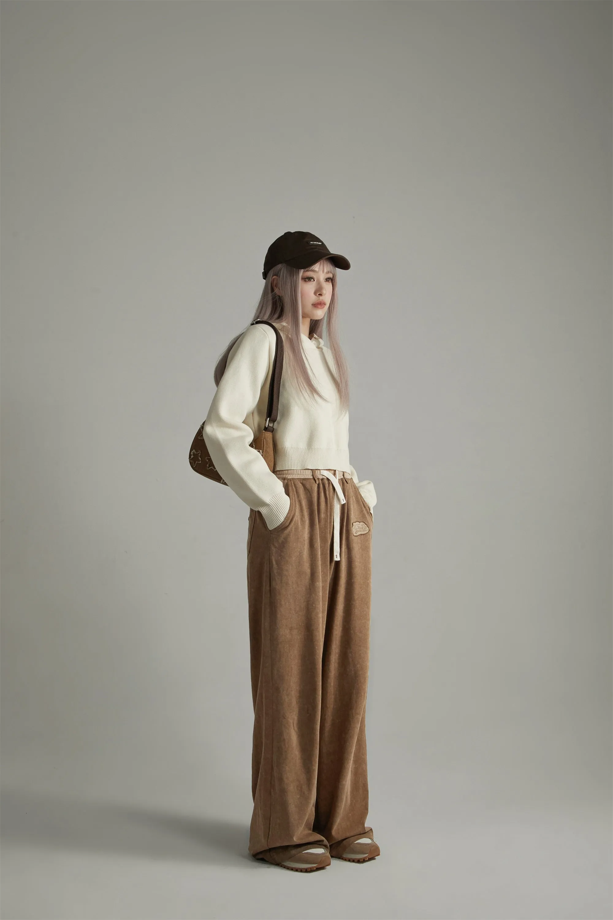Waist String Wide Jogger Pants