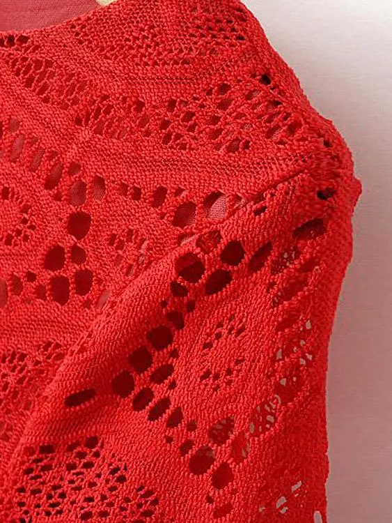 Wholesale Crew Neck Lace Short Sleeve Mini Dress